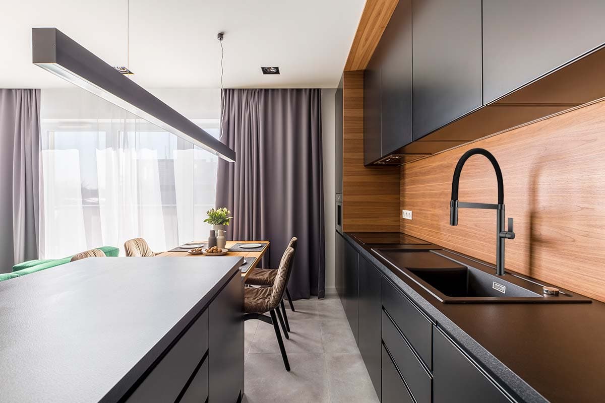 Ruby tap in a beautiful kitchen